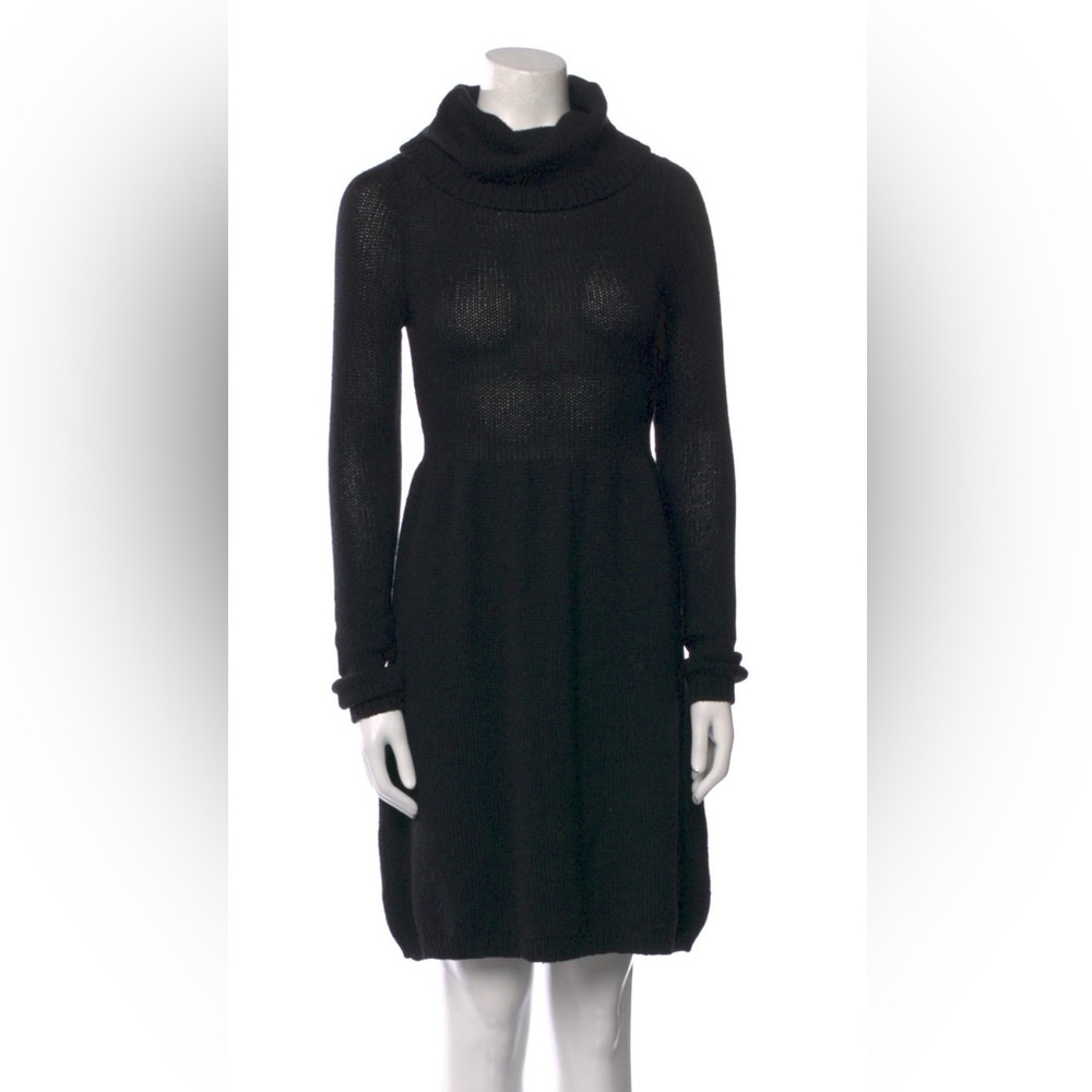 Vince Black Long Sleeve Wool Dress